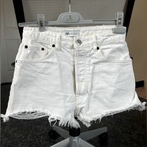 ZARA White Denim Shorts